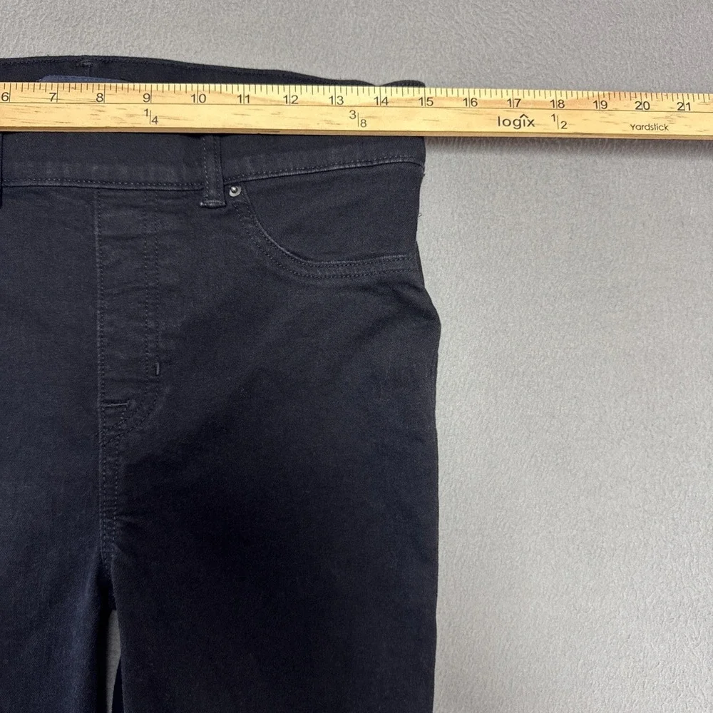 Spanx Flare Jeans Women M 30x31 Black Pull On Stretch Quiet Luxury Comfort Denim